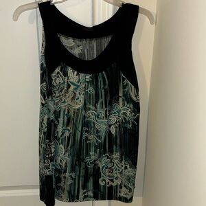 Blue printed sleeveless shirt size large